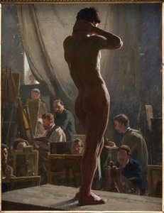 Naken mann i studioet til Bonnat