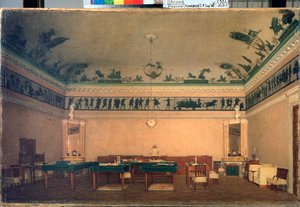 Studiet av keiser Alexander I (1777-1825) - Studiet av keiser Alexander I - Maleri av Lavr Kuzmich Plakhov (1810-1881), olje på lerret av Lavr Kuzmich Plakhov