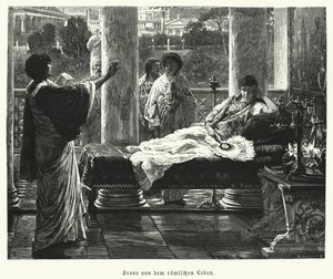 Scene fra livet i det gamle Roma (gravering) av Lawrence (after) Alma Tadema