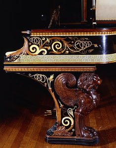 En svært viktig pianoforte designet av Sir Lawrence Alma-Tadema, handling av Steinway New York. Bygget i 1887, 1887 av Lawrence Alma Tadema