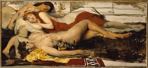 Utmattet Maenides, ca. 1873-74 av Lawrence Alma Tadema