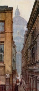 Kuppelen (nordtranseptet) fra Paternoster Row (fargelitografi) av Lawrence Deller