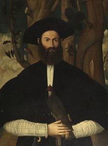 Skjegget mann med en falk, ca. 1500