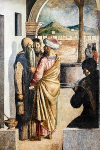 Den hellige Hieronymus#39; nattverd, ca. 1470/80 (olje på lerret)