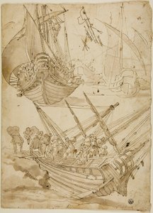 Crew Abandoning Ship (recto) Sketches of Corinthian Columns (verso)   1288592   no       norwegian Successfully Translated  Original: Naakte vrouw staand op liggende man Illustratie voor Nana van Zola (title on object) Translat: Naakte vrouw staand op ligg