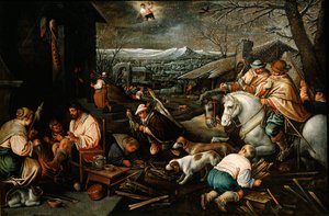 januar fra serien Årstidene, slutten av 1500-tallet eller begynnelsen av 1600-tallet av Leandro Bassano
