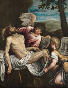 Den døde Kristus med engler, ca. 1580 (olje på lerret)