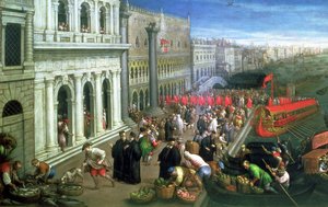 Riva degli Schiavoni, Venezia av Leandro da Ponte Bassano