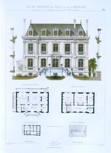 Design fra 'Town and Country Houses Based on the Modern Houses of Paris', ca. 1864 av Leblanc