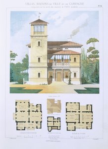 Design fra 'Town and Country Houses Based on the Modern Houses of Paris', ca. 1864 av Leblanc