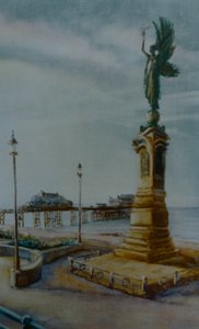 Angel of Hove, 2000 (olje på papir) Brighton-statue av Lee Campbell