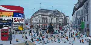 Piccadilly Circus, 2015, (akryl og blekk på lerret)