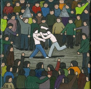 The Fight, 2015 (akryl og blekk på lerret)