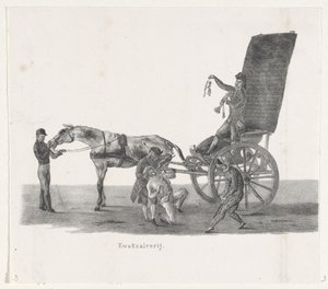 Sjees med en kvakksalver, 1835 Kvaksalveri (tittel på objekt) De individuelle forestillingene som de stiger holdt av H.H. Elever ved Leidsche Hoogeschool 9. februar: 1835, stengt (serietittel på objekt) av Leendert Springer (I)
