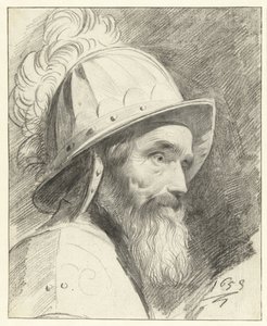 Byste av kriger med hjelm av Leendert van der Cooghen