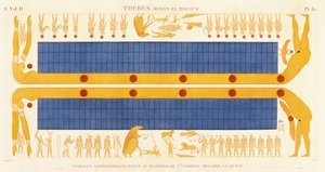 Theben, Byban el Molouk, ca. 1809-1812 (fargegravering) av Legentil (after)