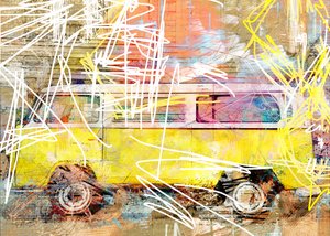 Retro-van-gatekunst av Lembayung senja studio [Vintage Poster]