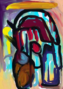Levende abstrakt figur av Lembayung senja studio [Vintage Poster]