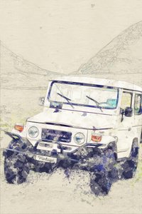 Vintage terrengeventyr av Lembayung senja studio [Vintage Poster]