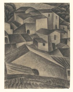 Hus i en italiensk landsby av Leo Gestel (signed by artist)