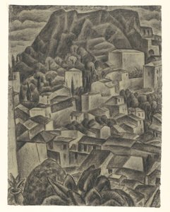 italiensk fjellandsby av Leo Gestel (signed by artist)