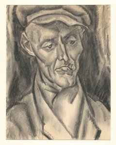 Mann med lue og sigar av Leo Gestel (signed by artist)