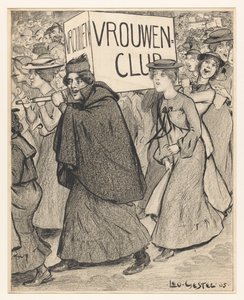 Kvinner i en sorority-parade av Leo Gestel (signed by artist)