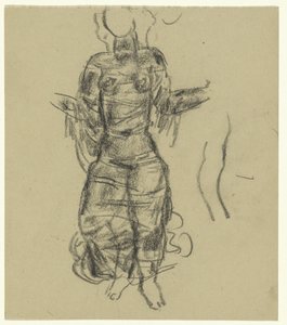 Dansende kvinne i gjennomsiktige draperier av Leo Gestel