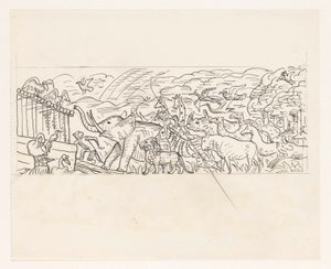 Dyr som går ombord i Noahs ark av Leo Gestel