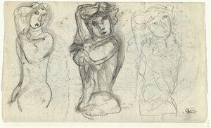 Tre nakne kvinner av Leo Gestel