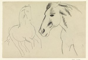 Galopperende hest og hestehode av Leo Gestel