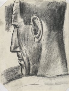 Mannshode sett bakfra i profil Uten tittel av Leo Gestel