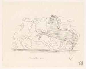 Flok med hester av Leo Gestel