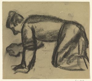 Mann på hender og knær av Leo Gestel