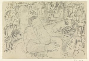 Mennesker, ansikter og en hest av Leo Gestel