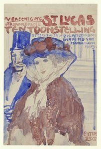 Design for plakaten til den 19. årlige utstillingen til Vereening St. Lukas i Stedelijk Museum i Amsterdam av Leo Gestel