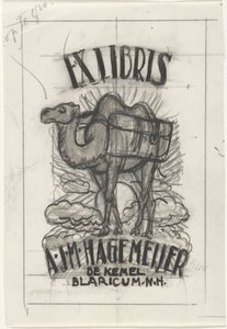 Design for et eks-libris av Antonius Johannes Maria Hagemeijer av Leo Gestel