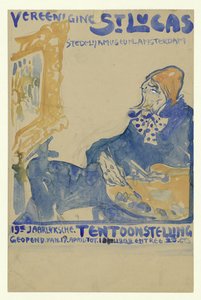 Design for plakaten til den 19. årlige utstillingen til Vereening St. Lukas i Stedelijk Museum i Amsterdam av Leo Gestel