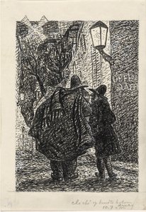 To menn på gaten i mørket av Leo Gestel