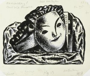 To masker for bygning og bergarter (skisse) av Leo Gestel