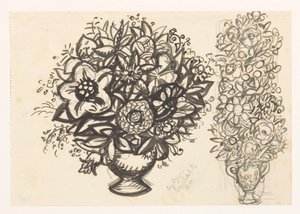 To vaser med blomster av Leo Gestel