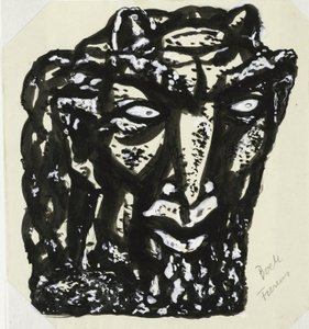 Vignett for boken 'L'art Hollandais contemporain' av Paul Fierens Uten tittel (Hoved av en mann) av Leo Gestel