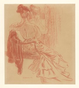Sittende dame foran speilet av Leo Gestel