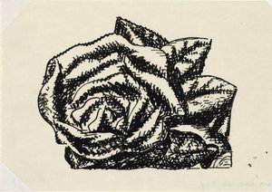 Uten tittel (rose) Vignette for Gestels biografi av prof. W. van der Pluym av Leo Gestel