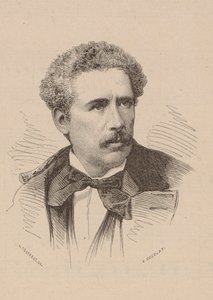 Portrett av komponisten Olivier Métra 1830-1889. av Leon Alexandre Tourfaut