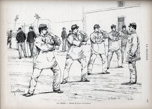 La Boxing - French Armees - tegning av Leon Couturier (1842-1935) - for "" The Flag" - Monitor of the League of Patriotes" - 22. august av Leon Antoine Lucien Couturier