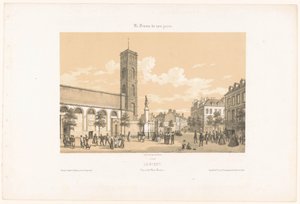 Utsikt over Place Bisson i Lorient lorient. Vue de la place Bisson (tittel på objekt) Contemporary France (serietittel) La France de nos jours (serietittel på objekt) av Leon Auguste Asselineau
