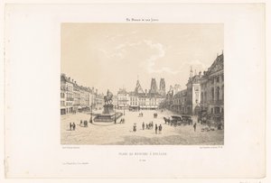 Utsikt over Place du Martroi i Orléans Place du Martroi à Orléans (tittel på objekt) Moderne Frankrike (serietittel) La France de nos jours (serietittel på objekt) av Leon Auguste Asselineau