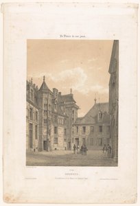 Utsikt over gårdsplassen til Palais Jacques-Coeur i Bourges Bourges. Vue interiør de la maison de Jacques Coeur (tittel på objekt) Contemporary France (serietittel) La France de nos jours (serietittel på objekt) av Leon Auguste Asselineau