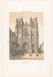 Utsikt over katedralen St. Peter og St. Paul i Nantes La cathédrale à Nantes (tittel på objekt) Contemporary France (serietittel) La France de nos jours (serietittel på objekt) av Leon Auguste Asselineau
